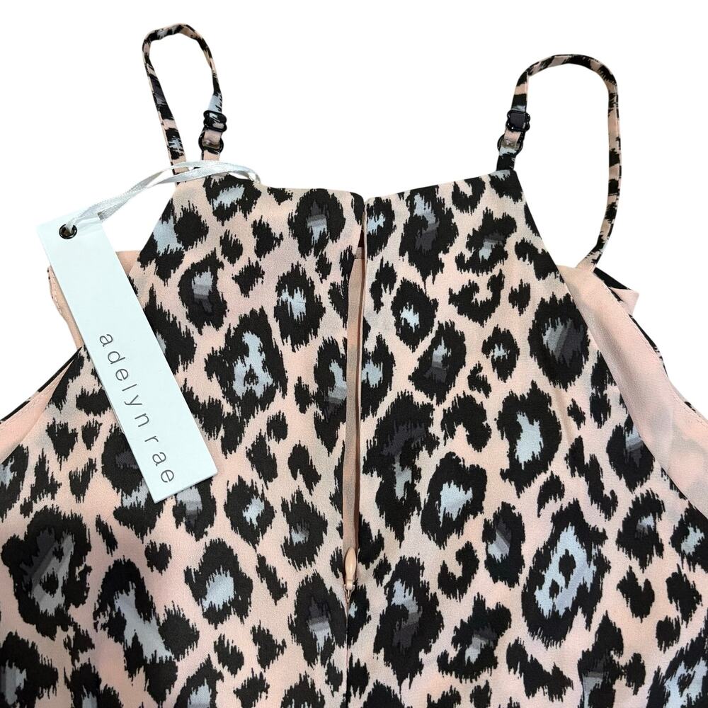 NWT Adelyn Rae Camille Fit and Flare Dress Leopard Cheetah‎ Print Tiered Medium - Picture 8 of 12